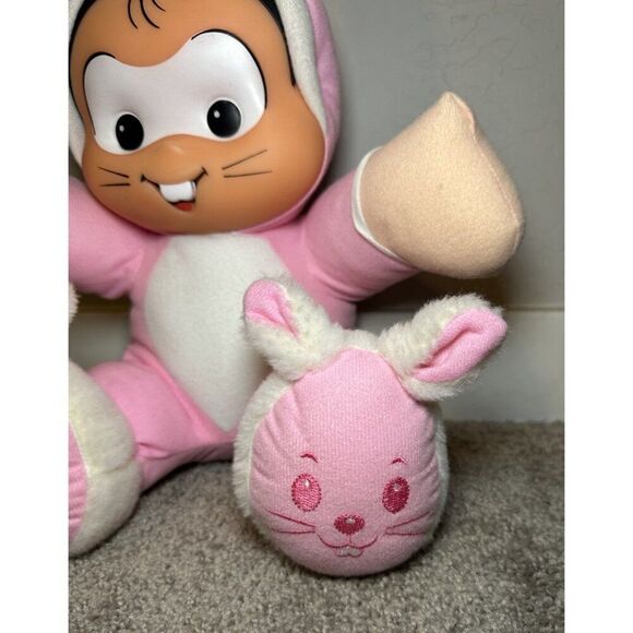 Vintage Turma Da Monica Plush Monica‎ Doll Bunny Suit Slippers HTF Monicas Gang - Picture 4 of 12
